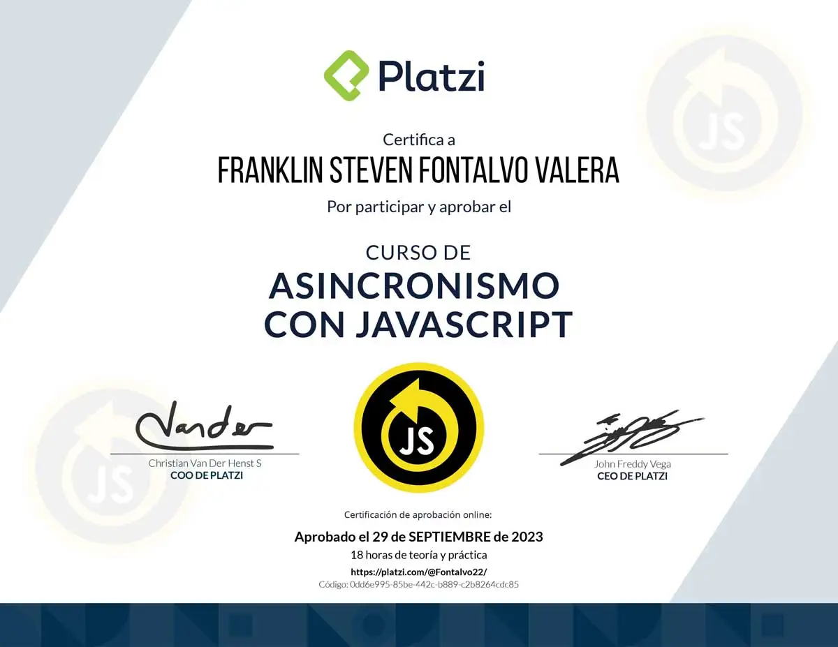 JavaScript Asynchronism certificate